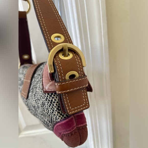 Coach Soho Tweed Demi Flap Y2K Shoulder Bag EUC - Picture 6 of 17